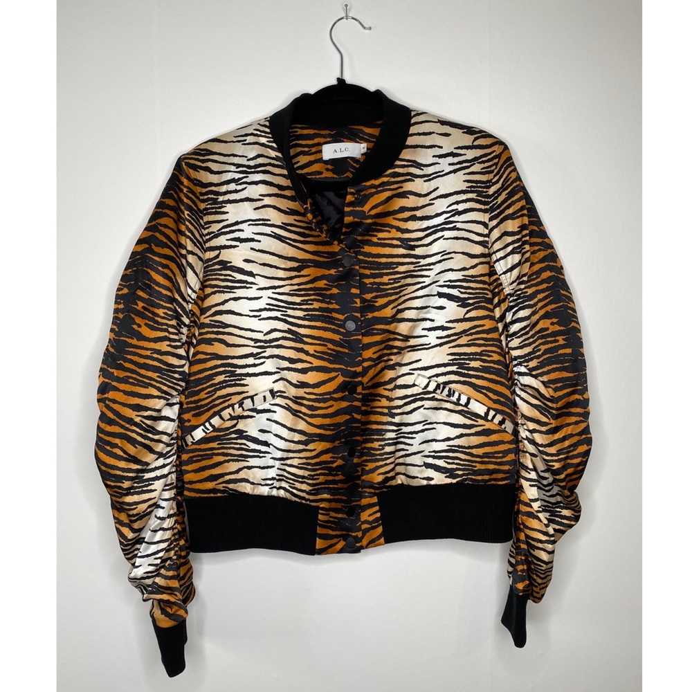 NWOT A.L.C. Silk tiger print bomber jacket size 12